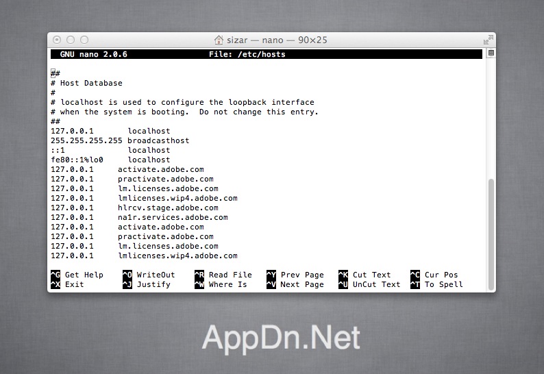adobe hosts file osx