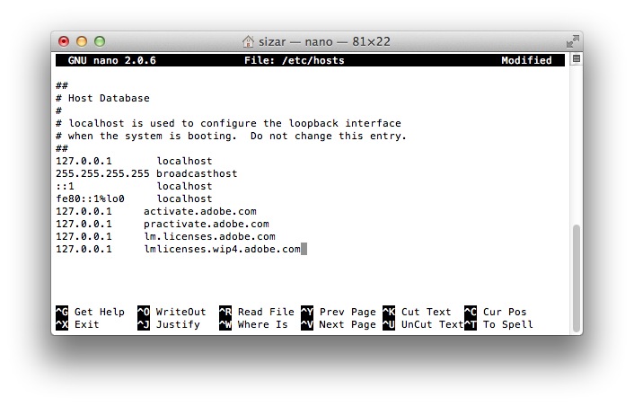 Hosts file mac os x